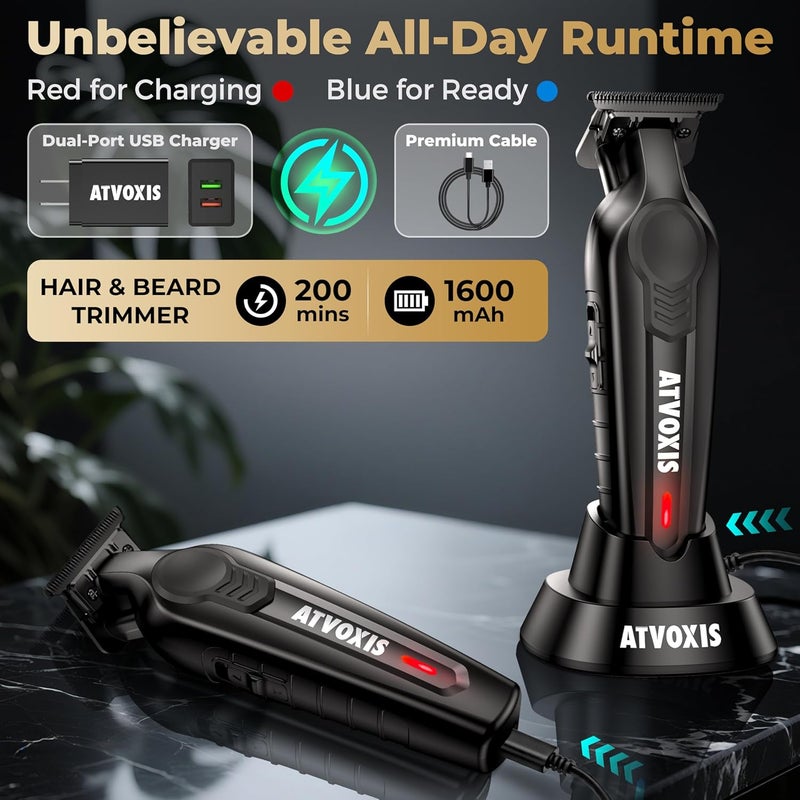 ATVOXIS Hair Trimmer for Men, Trimmers for Barbers, Zero Gapped T Liners Clippers, T Blade Trimmer, Line Up Shape Up Edgers Clippers for Men - Image 4